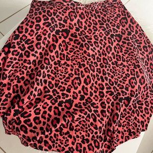 Pink Animal Print Midi Skirt